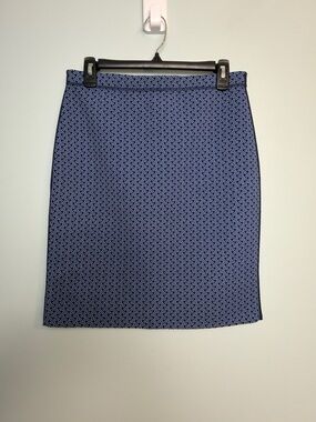 J. McLaughlin Women’s Small Blue Geometric Scuba Pencil Skirt Soft Stretch
